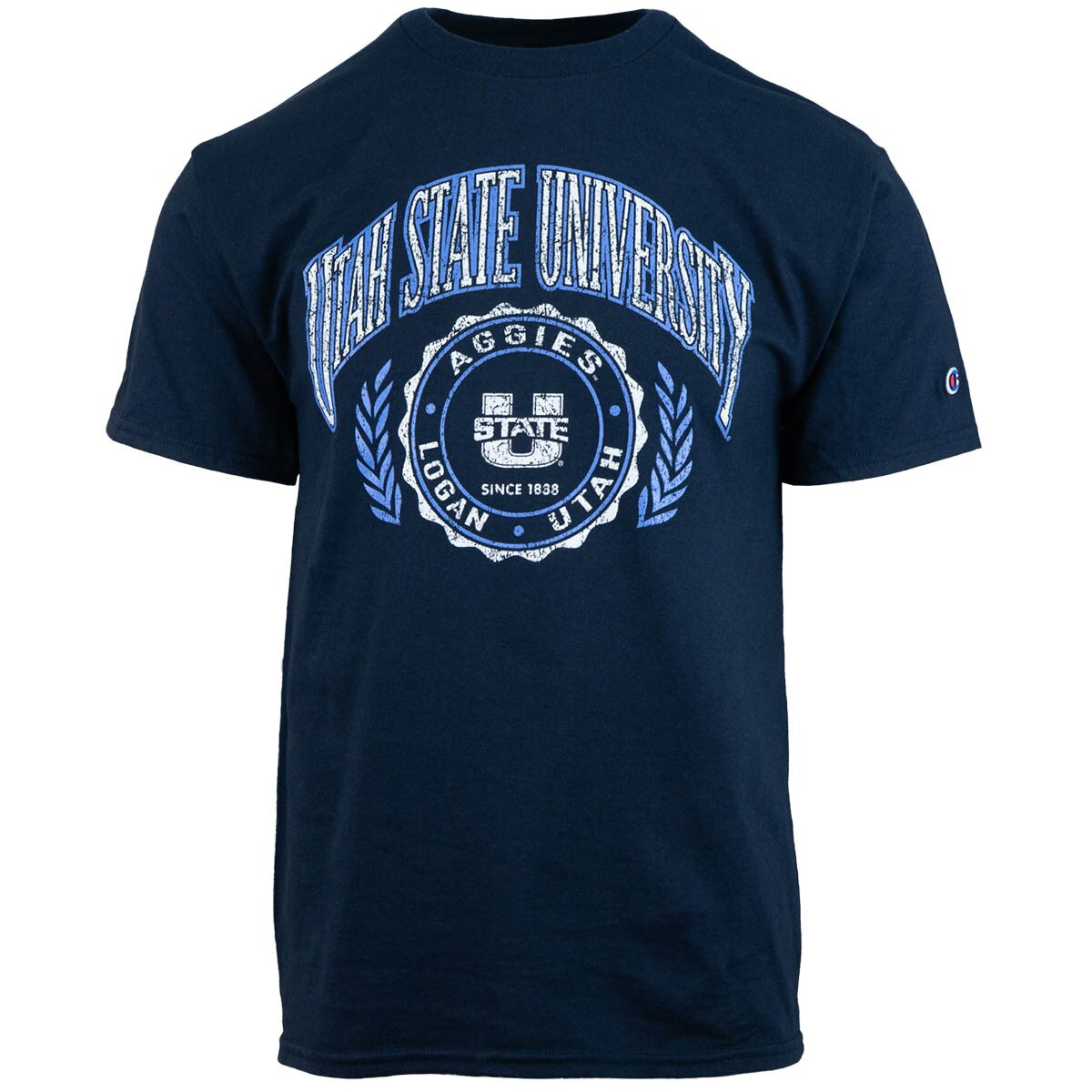 Champion Utah state university laurel seal unisex navy t-shirt